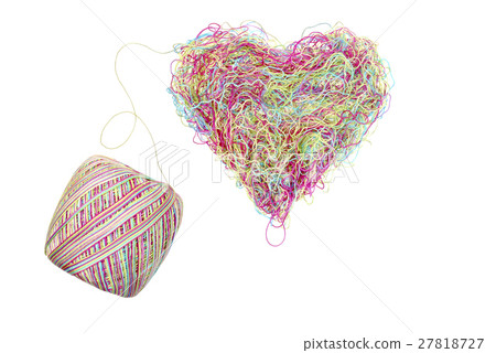 multicolored heart of threads isolated on white 27818727