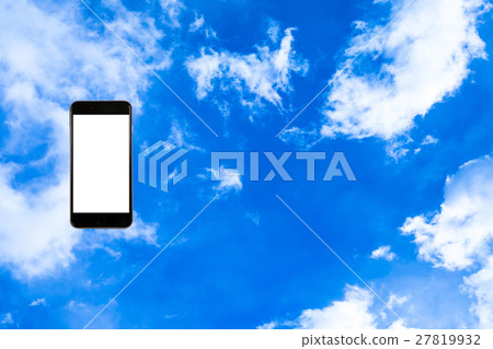 Smartphone, sky, fitting material for synthesis, smartphone synthesis, smart phone, text space, fit, copy space Smartphone, sky, fitting material for synthesis, smartphone synthesis, smart phone, text space, fit, copy space 27819932