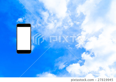 Smartphone, sky, fitting material for synthesis, smartphone synthesis, smart phone, text space, fit, copy space 27819945
