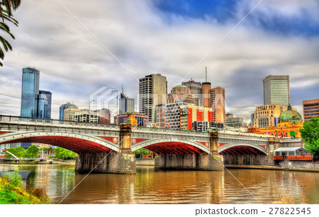 Skyline of Melbourne along the Yarra River and Skyline of Melbourne along the Yarra River and 27822545