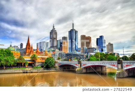 Skyline of Melbourne along the Yarra River and 27822549
