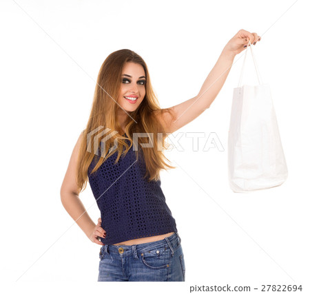 The woman with white handbag The woman with white handbag 27822694