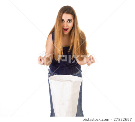 The woman with white handbag The woman with white handbag 27822697