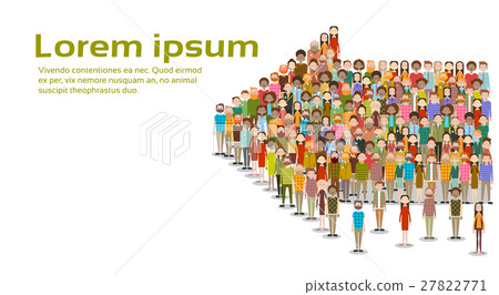 Group of Business People Arrow Big Crowd 27822771
