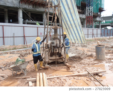 Soil investigation machine to inspect soil at site Soil investigation machine to inspect soil at site 27823009