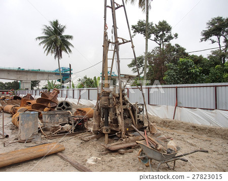 Soil investigation machine to inspect soil at site Soil investigation machine to inspect soil at site 27823015