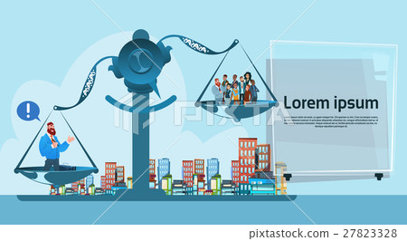 Business People Group On Balance Scale Career Business People Group On Balance Scale Career 27823328