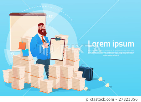 Successful Business Man Hold Contract Sign - Stock Illustration ...