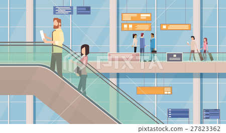 People Passengers Airport Hall Departure Terminal People Passengers Airport Hall Departure Terminal 27823362