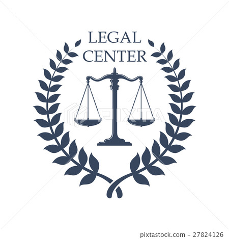 Legal Center emblem with Scales of Justice icon 27824126