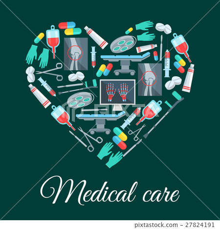 Medical care, medicine vector heart shape poster Medical care, medicine vector heart shape poster 27824191