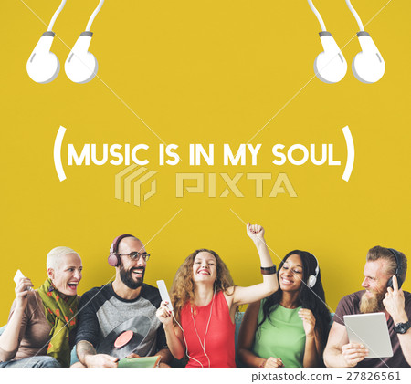 Music Life Happy Earphones Concept Music Life Happy Earphones Concept 27826561