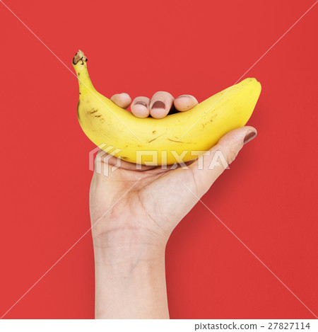 Hand Holds Banana Food Nutrition Concept 27827114
