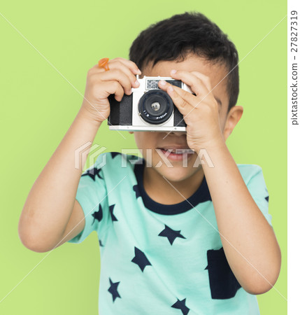 Camera Boy Photo Image Piceture Son Kid Concept 27827319
