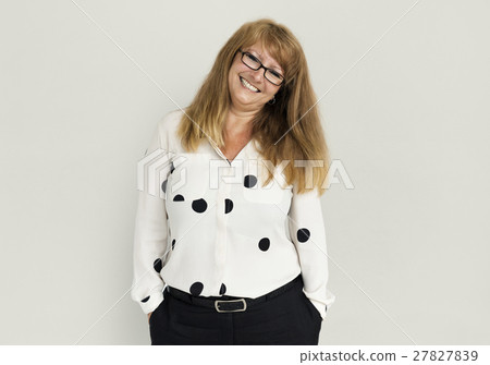 Woman Cheerful Studio Portrait Concept 27827839