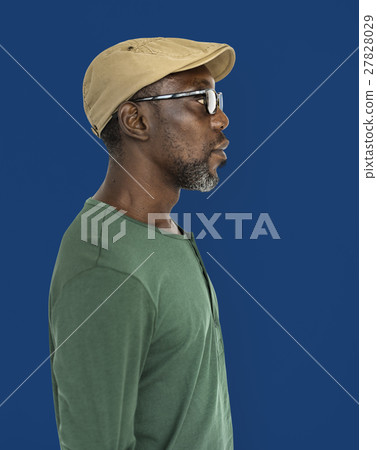 Retro Old-Fashion Casual Senior African Man Concept 27828029