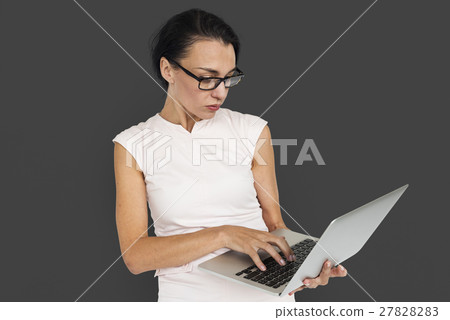 Woman Cheerful Portrait Studio Concept 27828283