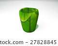 Glass green banana leaf on a white background. 27828845
