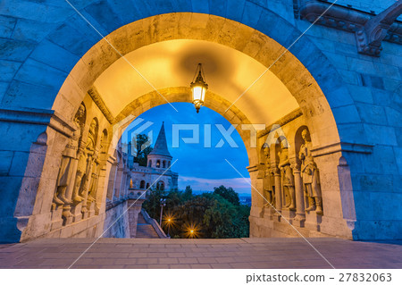 Fisherman Bastion gate at night, Budapest, Hungary Fisherman Bastion gate at night, Budapest, Hungary 27832063