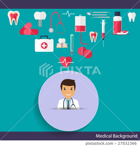 Medical dental background design. Dentist with teeth, drugs, dentist tools and instruments. Vector illustration Medical dental background design. Dentist with teeth, drugs, dentist tools and instruments. Vector illustration 27832366