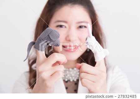 Women in dress form - white back Women in dress form - white back 27832485