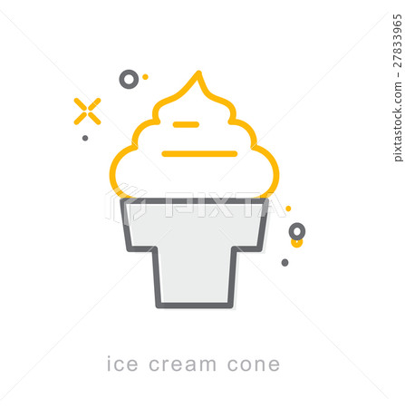 Thin line icons, Ice cream cone - Stock Illustration [27833965] - PIXTA