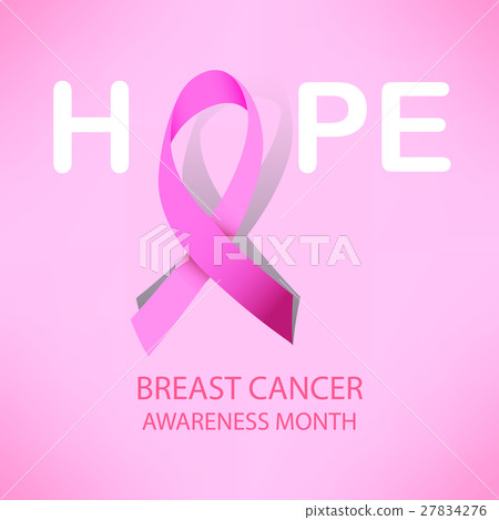 Pink ribbon breast cancer awareness symbol icon 27834276