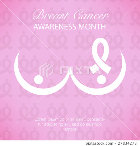 Pink ribbon breast cancer awareness symbol icon 27834278
