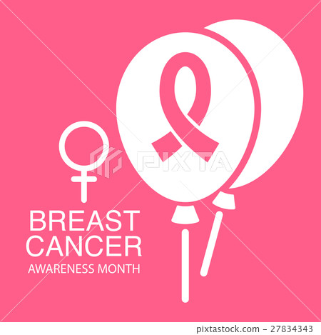 Pink ribbon breast cancer awareness symbol icon 27834343