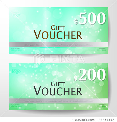 Premium Gift Voucher on green background 27834352