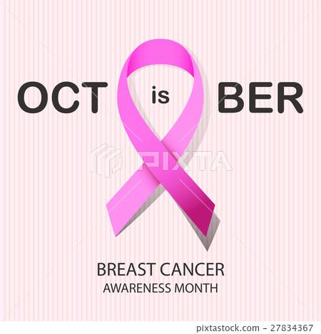 Pink ribbon breast cancer awareness symbol icon 27834367