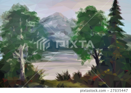 Landscape, Trees and Lake Landscape, Trees and Lake 27835447