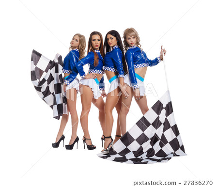 Sexy slim girls in formula 1 style shot jackets 27836270