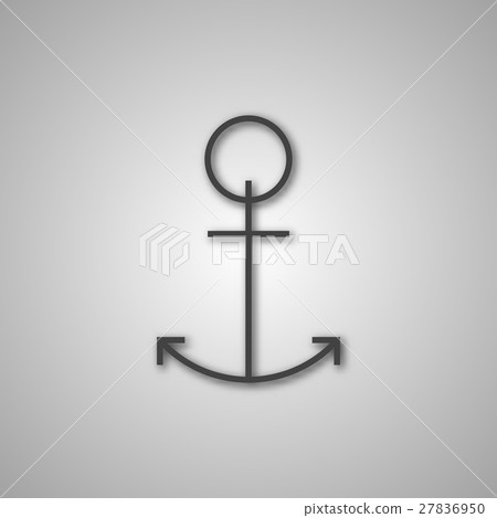 Grey anchor icon, vector illustration. Grey anchor icon, vector illustration. 27836950