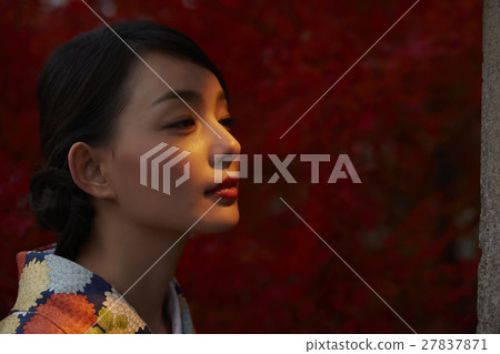 秋葉和和服女性畫象 27837871