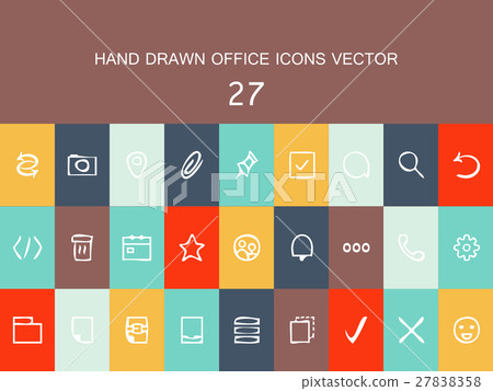 Abstract vector collection of flat line hand drawn - Stock Illustration ...