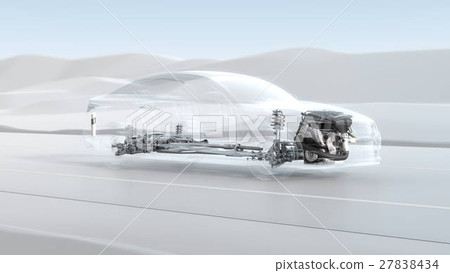 Abstract city car structure overview during drive Abstract city car structure overview during drive 27838434
