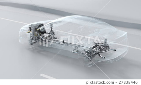 Abstract city car structure overview during drive Abstract city car structure overview during drive 27838446