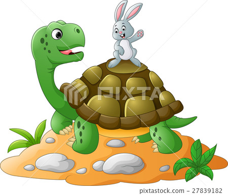 cartoon turtle and rabbit - Stock Illustration [27839182] - PIXTA