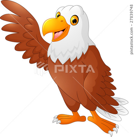 Eagle cartoon waving 27839748