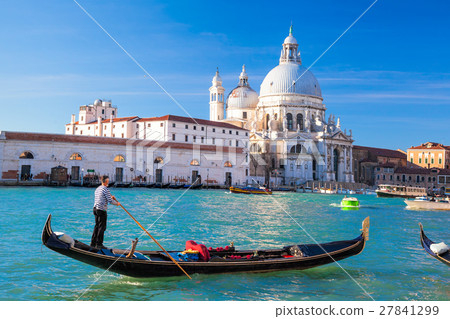 Grand Canal with gondola  in Venice, Italy 27841299