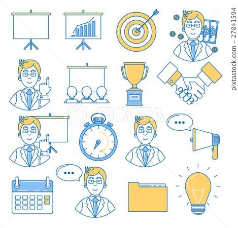 Business presentation icon set Business presentation icon set 27841594