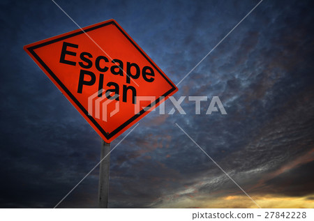 Orange storm road sign of Escape Plan Orange storm road sign of Escape Plan 27842228