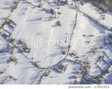 Winter in mountains. View from above. Szczyrk 27842425