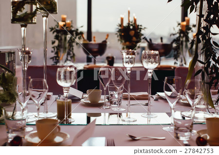 Table setting before dinner Table setting before dinner 27842753