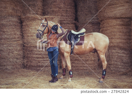 beautiful woman with a horse 27842824