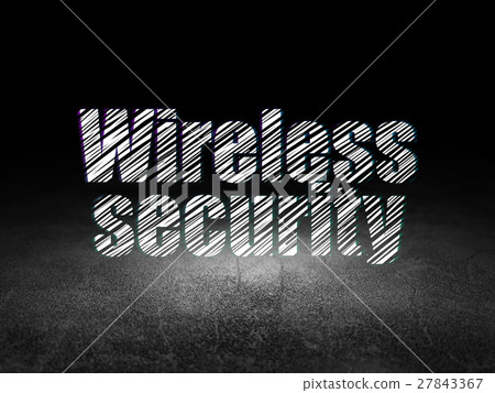 Security concept: Wireless Security in grunge dark Security concept: Wireless Security in grunge dark 27843367