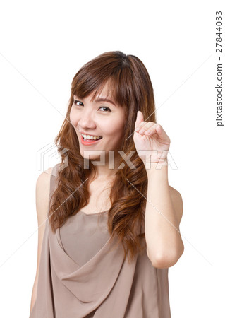 woman with inviting hand sign, white isolated woman with inviting hand sign, white isolated 27844033