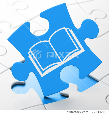 Studying concept: Book on puzzle background Studying concept: Book on puzzle background 27844200
