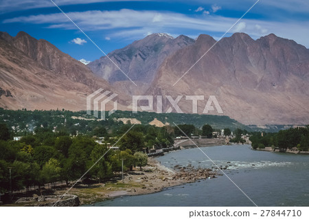 Gilgit town by the Gilgit river Gilgit town by the Gilgit river 27844710